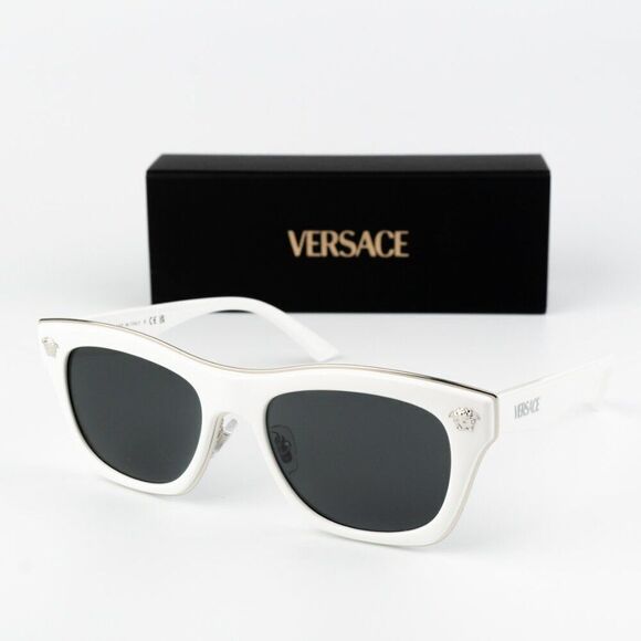 NEW Versace VE2272 314/87 White Dark Grey Square Women Sunglasses main image 9